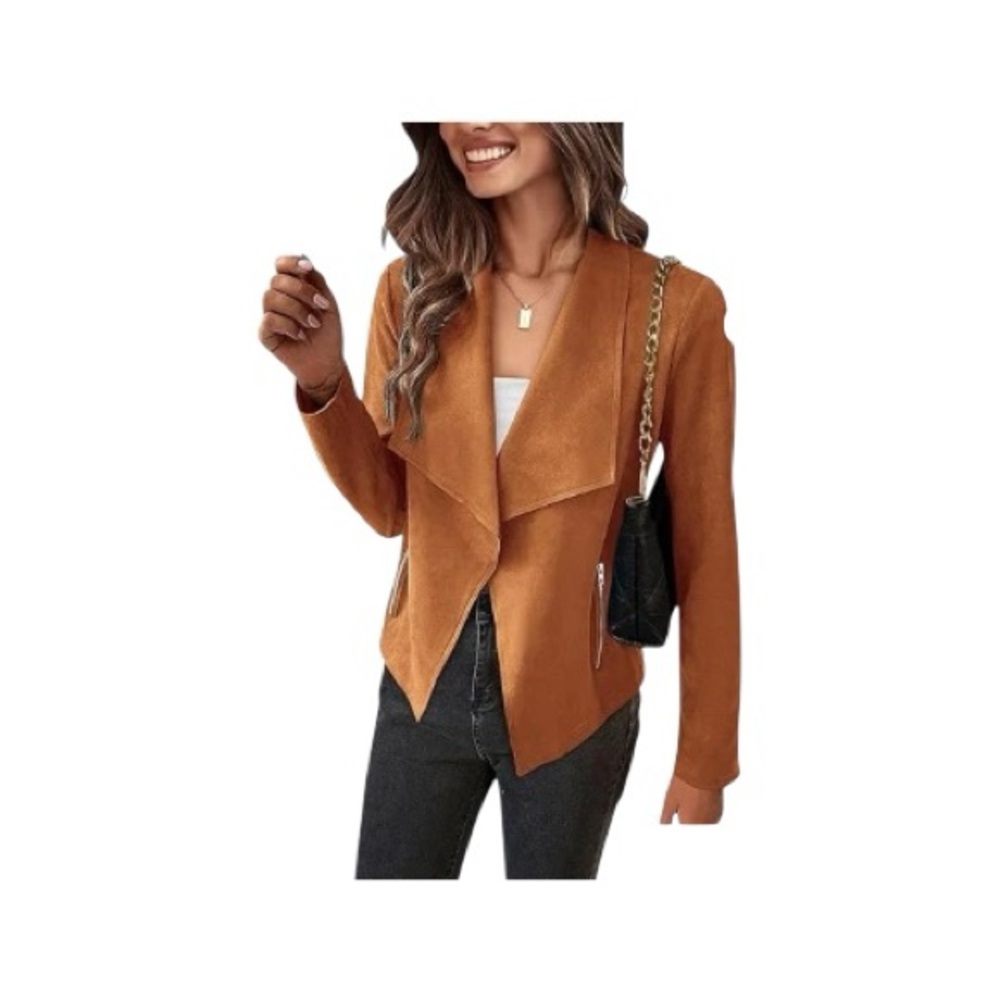 Pretty Garden. Mustard Yellow Open Front Long Sleeves Front Pockets Jacket XL